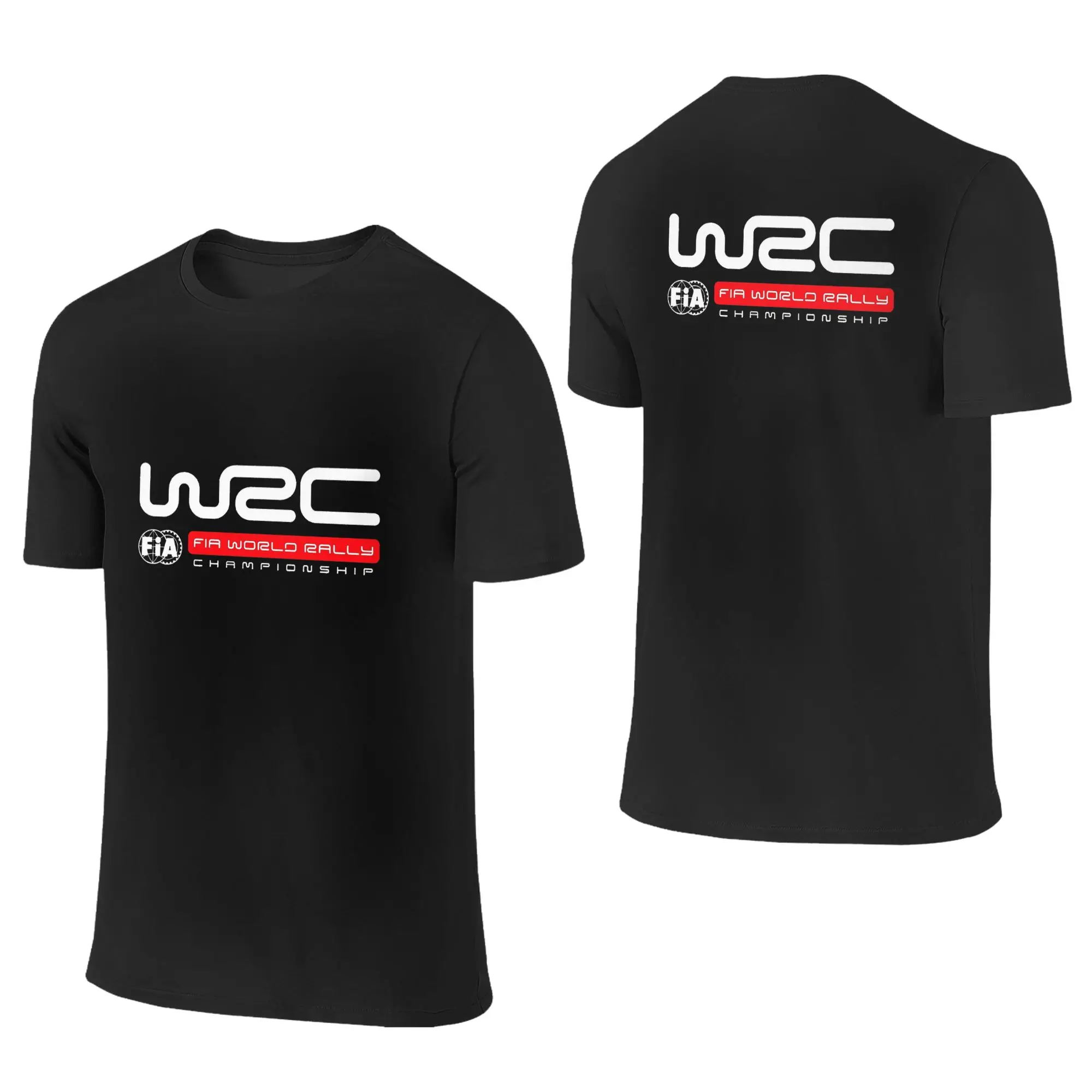 100% Cotton World Rally Championship WRC T-Shirt Men's Double Sided T Shirt Men Round Neck Summer Shirts Tops Oversized