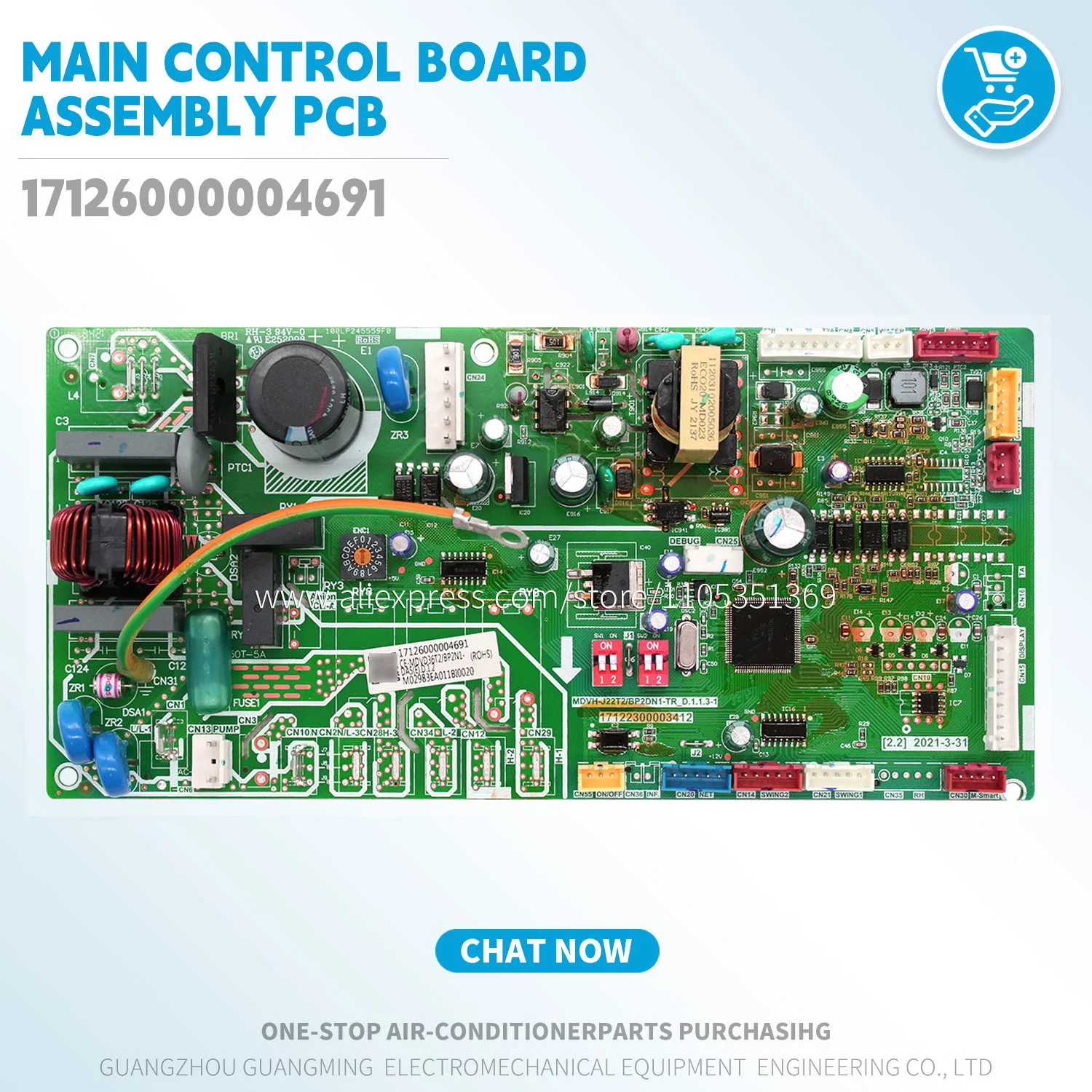 

Indoor Main Control Board Assembly pcb 17126000004691 For Midea VRF Unit CE-MDVD36T2/BP2N1-DA5(E).D.1.2 air conditioner parts