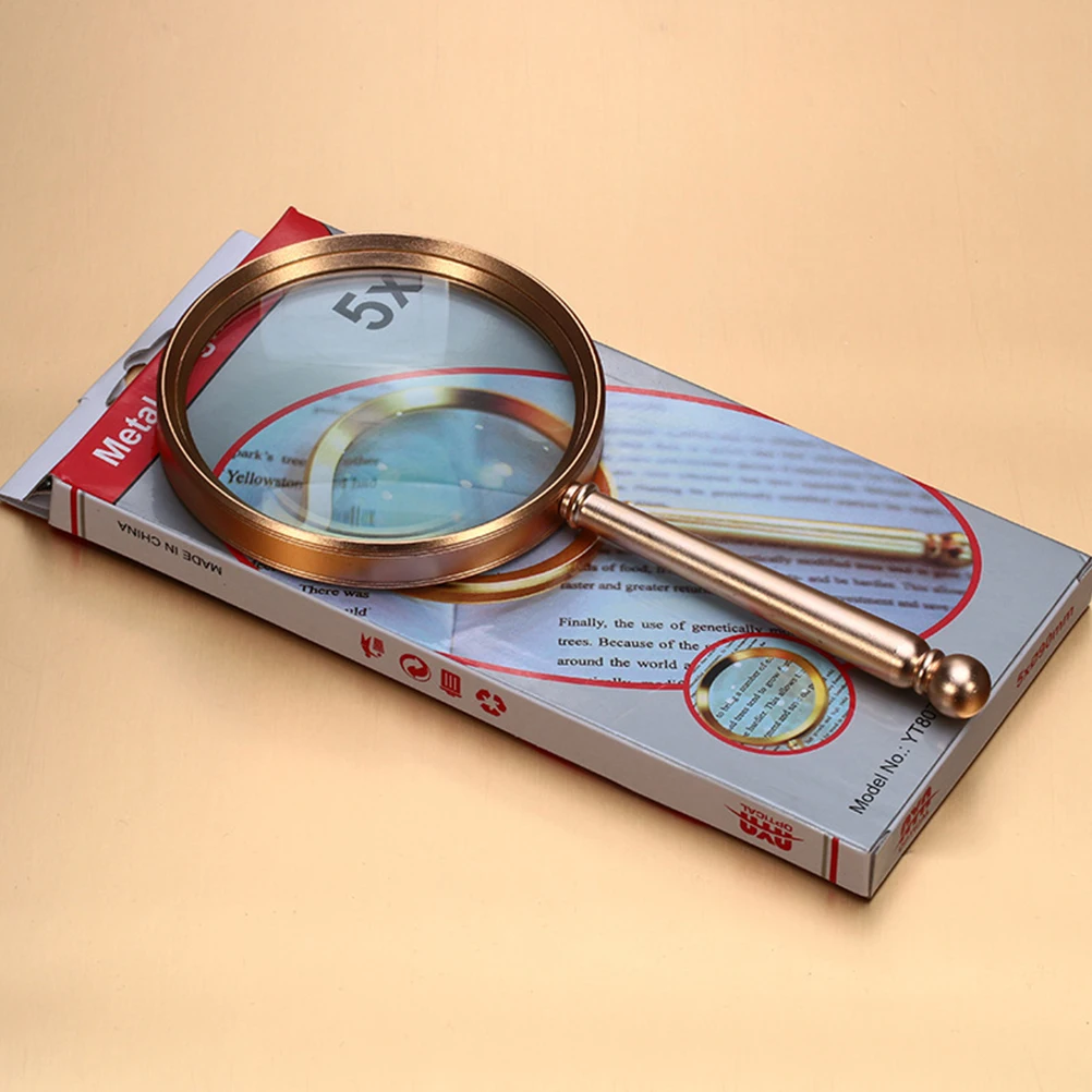 

Reading Magnifying Glass Lamp Magnifier Lens Professional Jeweler Jewelry with Light Handheld Metal Loupes