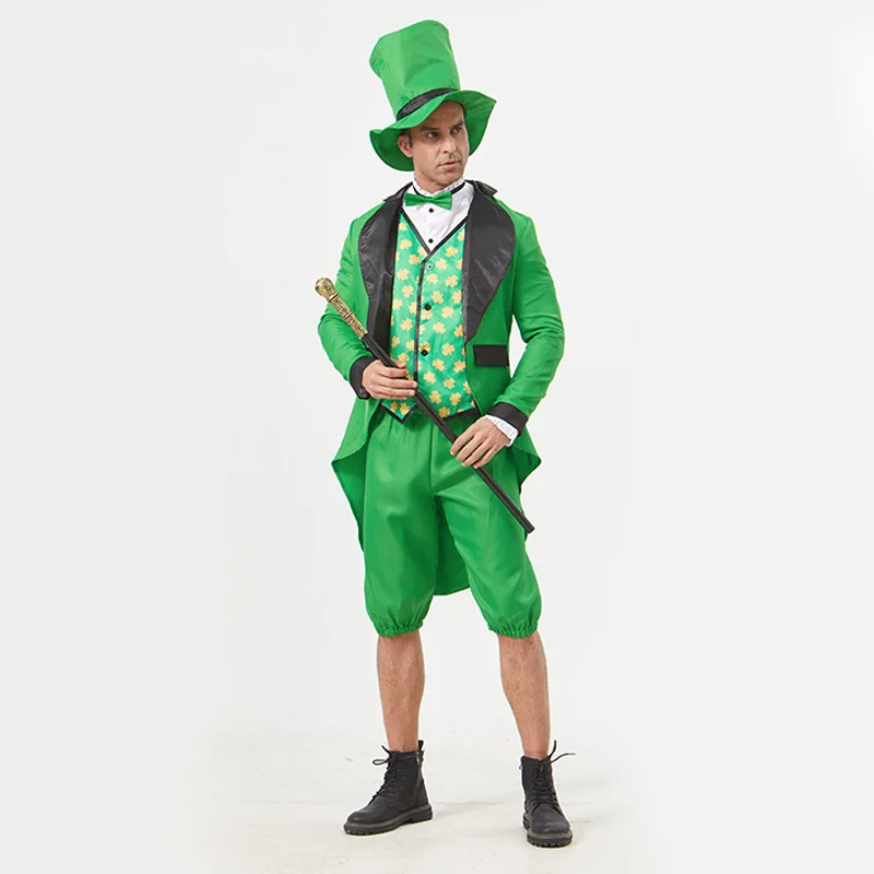 Carnival Halloween Adult St Patrick Day Costume Tailcoat Vest Pants  Leprechaun Irish Role Play Cosplay Fancy Party Dress - AliExpress 200000532