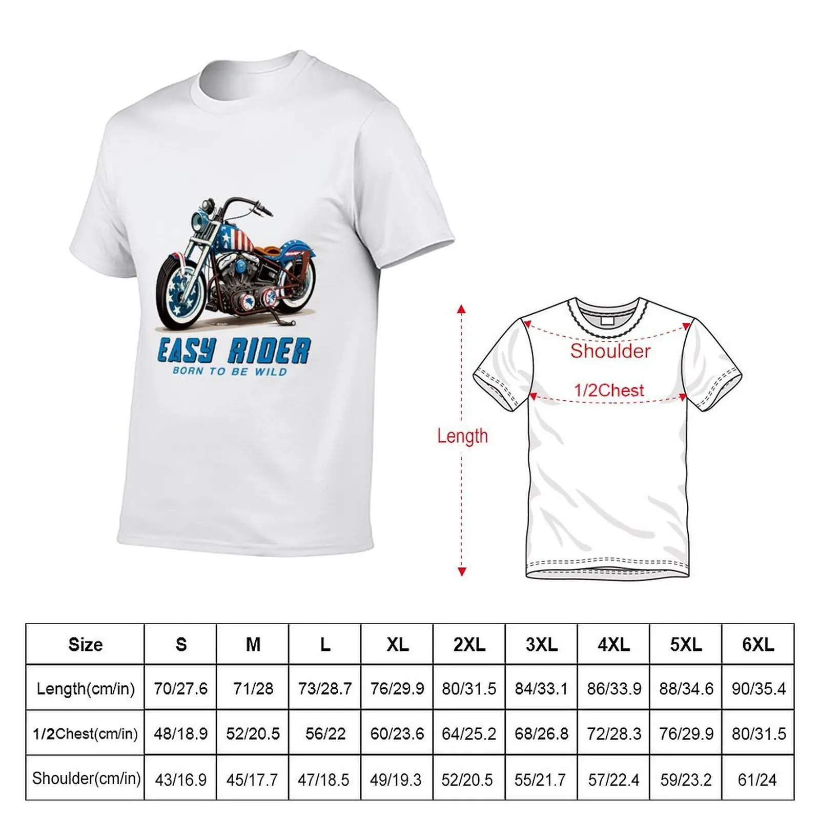 Easy Rider Motorcycle Chopper Stars and Stripes Classic Vintage T-Shirt oversizeds affliction shirts anime shirts men