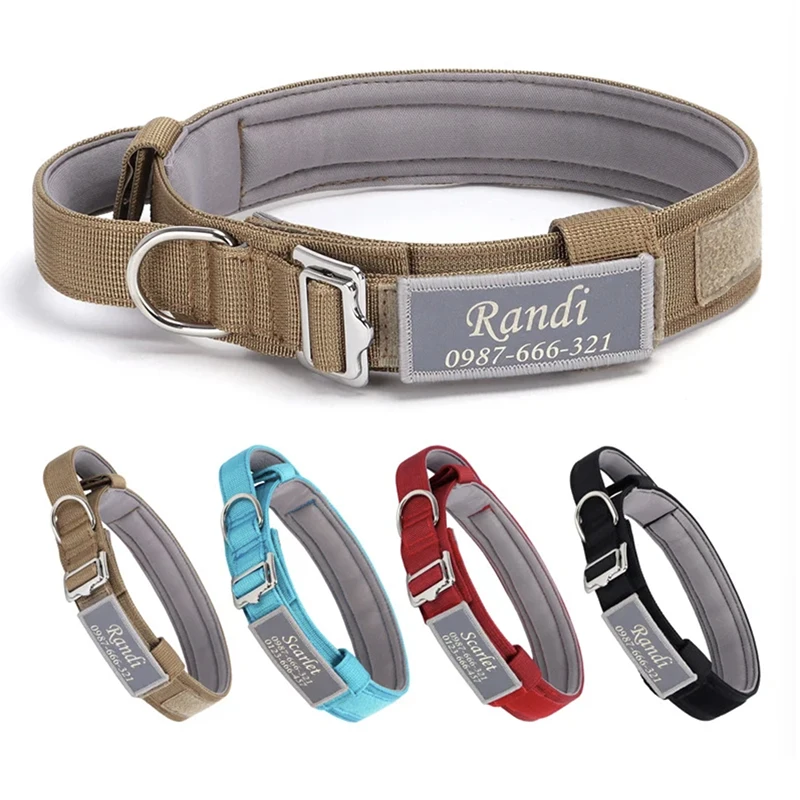 

Reflective Dog Collar Personalized Pet Tag Collar Custom Puppy Cat Nameplate ID Collars Engraved Dog Training Collar Lightweight