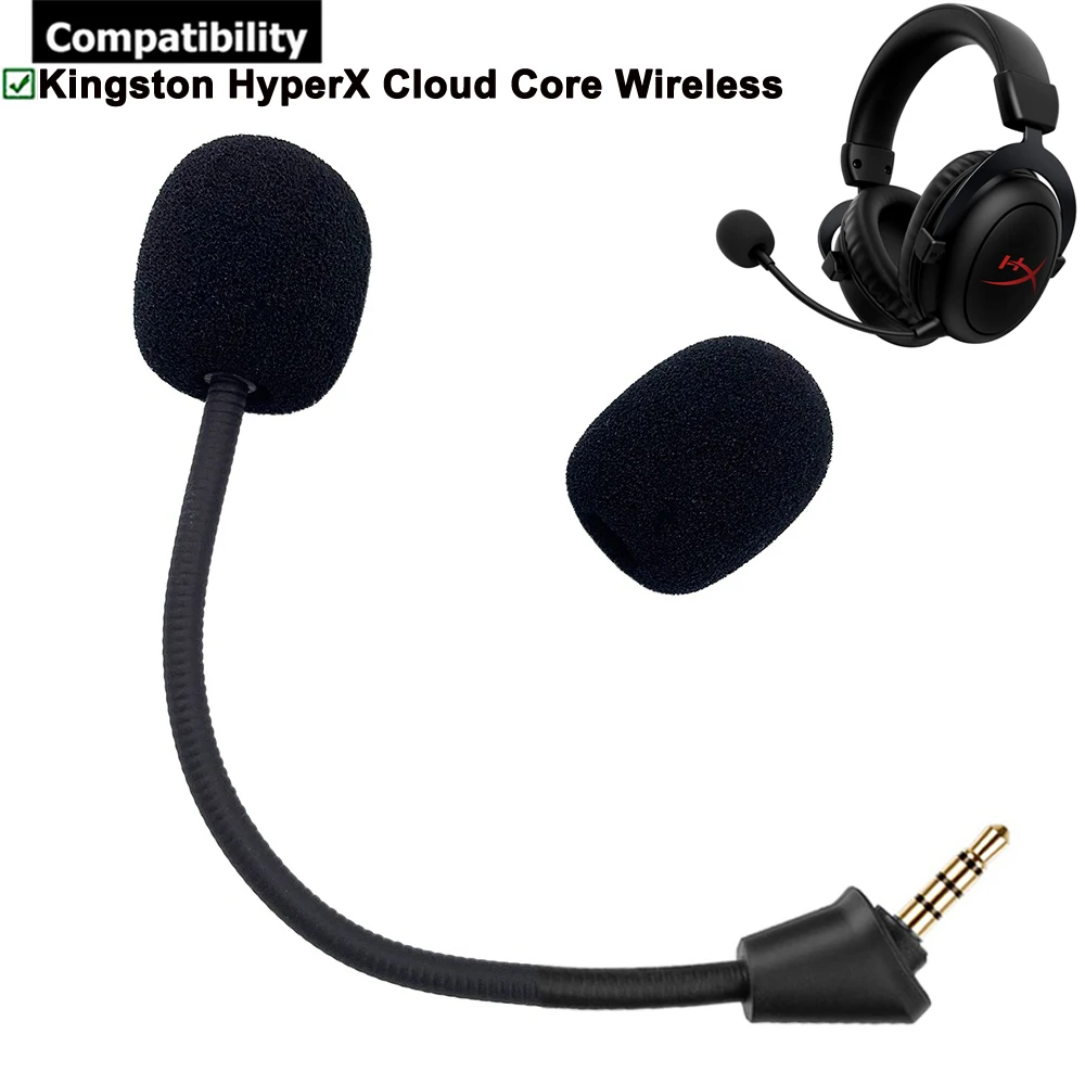 Сменный игровой микрофон 3,5 мм, микрофон для беспроводных Игровых Наушников Kingston HyperX Cloud Core Сменный игровой микрофон 3,5 мм, микрофон для беспроводных Игровых Наушников Kingston HyperX Cloud Core
