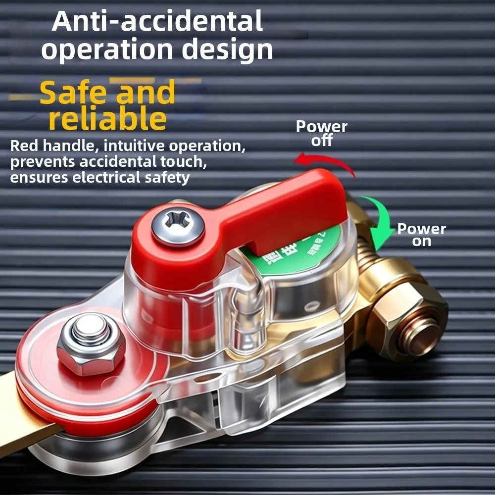 Brass Car Battery Disconnect Switch Rotatable Copper Contacts Battery Isolator Switch Battery Cut Off Button
