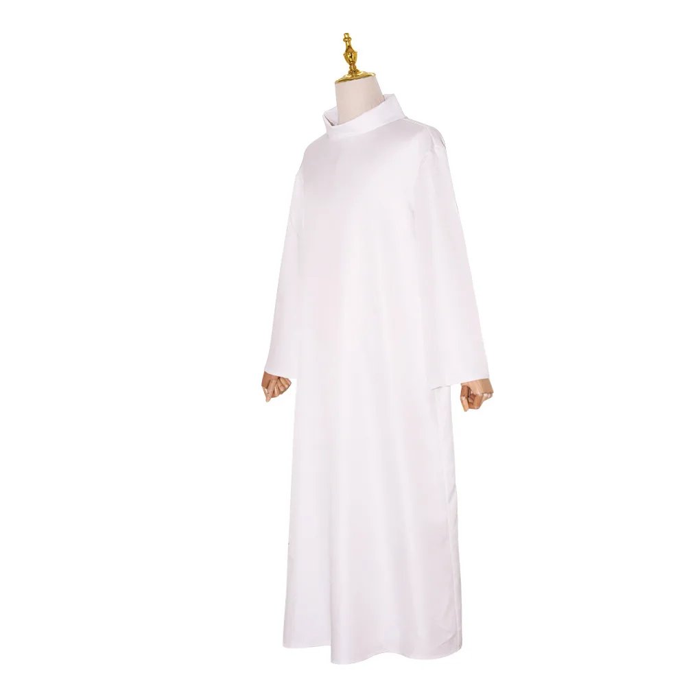 Medieval Priest White Long Robe Muslim Islamic Missionary Clergy Robes Halloween Carnival Party Disguise Outfits