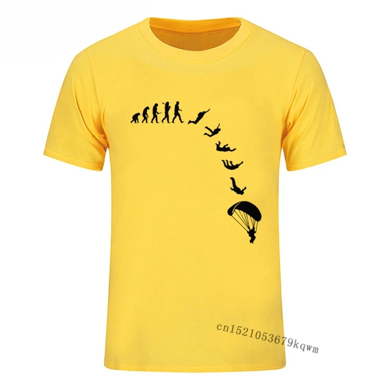 Go Skydiving Evolution Funny New Tops T Shirt Halloween Men T-Shirt Cotton Matching T-shirt Harajuku Fashion Droshipping