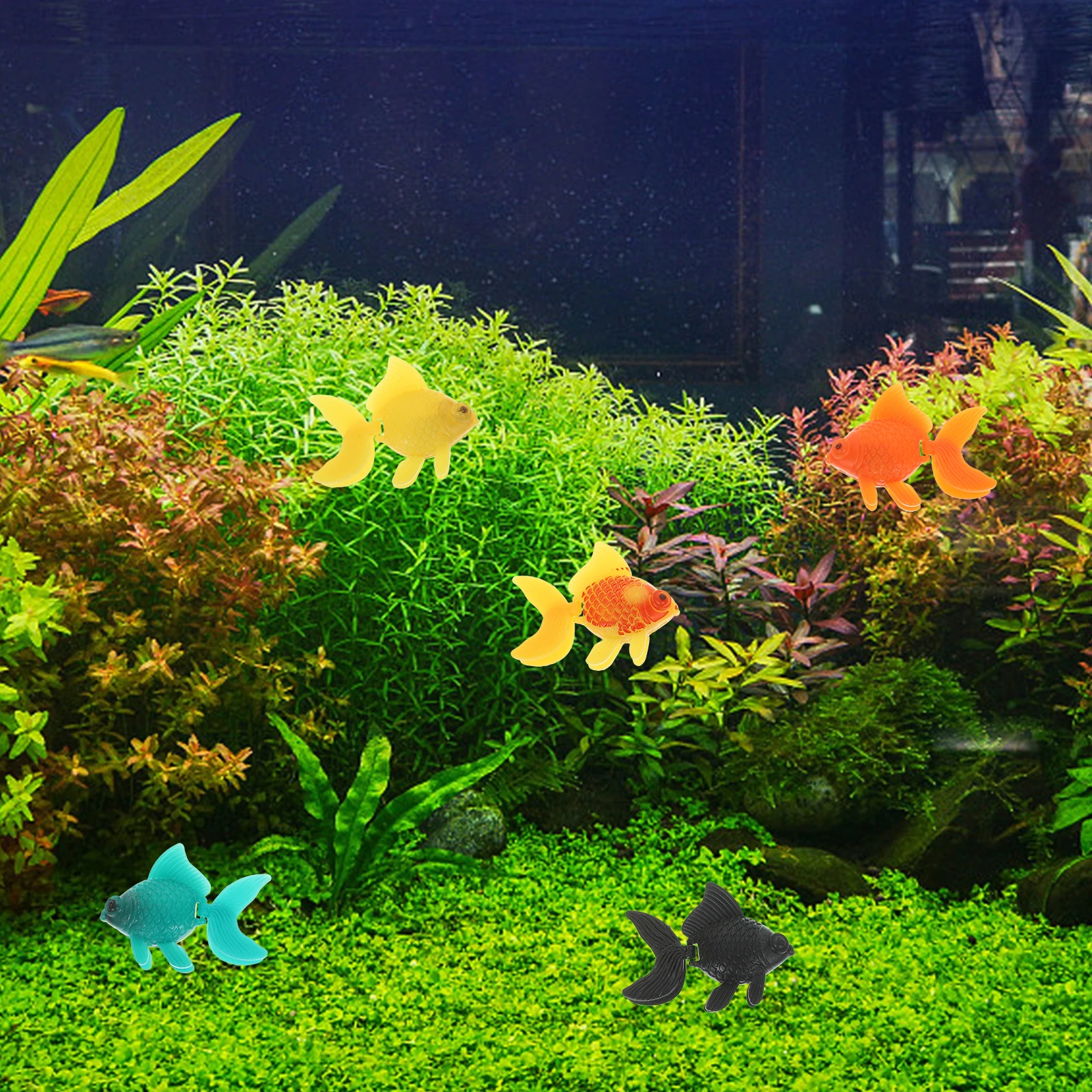 

5 Pcs Artificial Fish Ornament 2 1 Inch Durable Plastic Aquarium Decorations Weight Movable Tail Fish Tank Pet Supplies