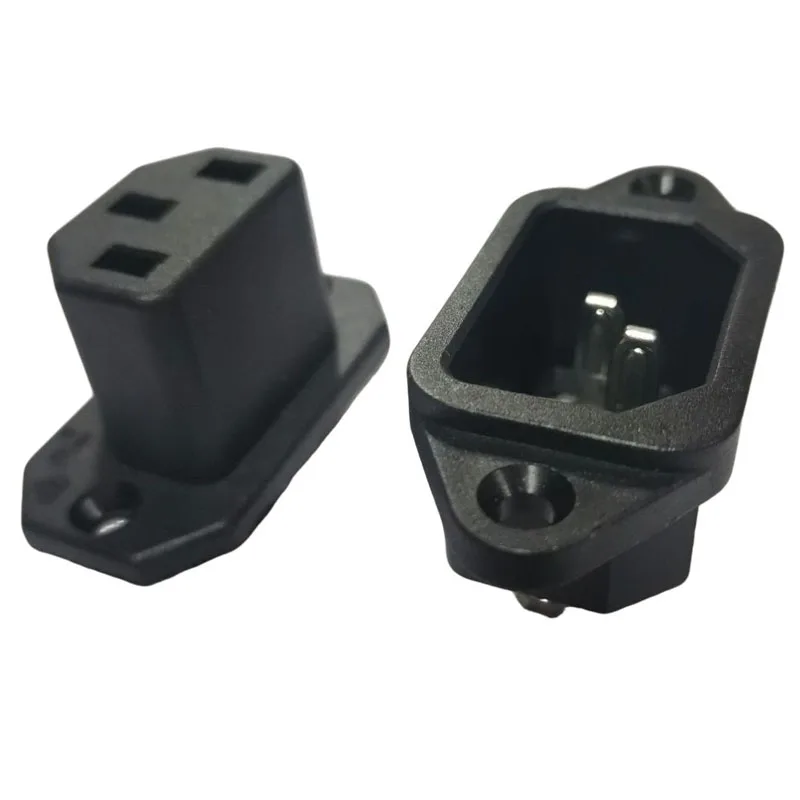 2 STUKS Zwart IEC320 C13 Vrouwelijke Industriële Outlet C14 PDU Kast Receptacle Connector AC Stopcontact met Oor/Schroefgat 10A 250 V