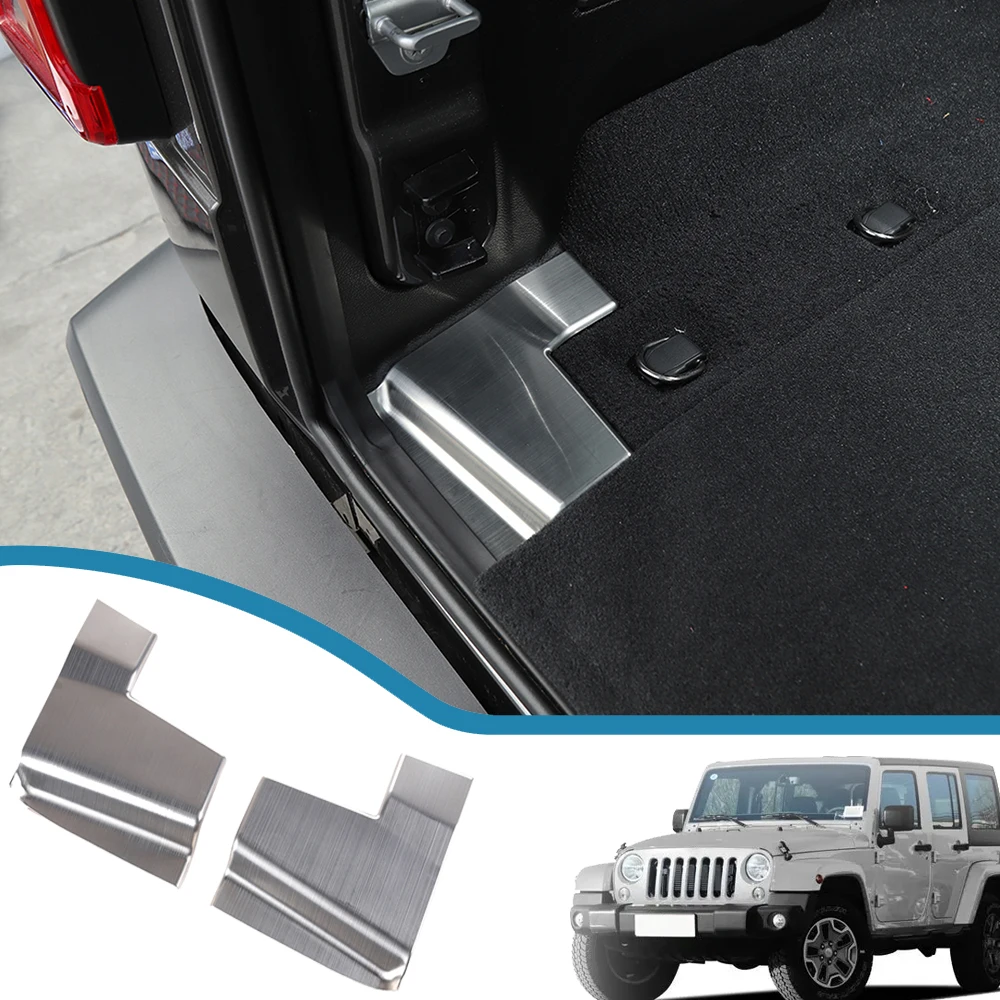 

Car Rear Trunk Entry Guards Door Sill Plate Protectors Cover for Jeep Wrangler JL 2018-2022 Auto Interior Mouldings Accessories