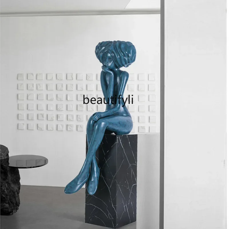 Abstract Figure Sculptured Ornaments Living Room and Hotel Club Light Luxury Art Floor-Standing Decorations Big Decorations