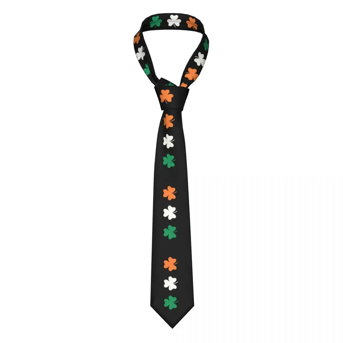 

Fashion Shamrock Ireland Flag Neck Ties Mens Custom Silk Irish St Patricks Day Neckties for Office Cravat