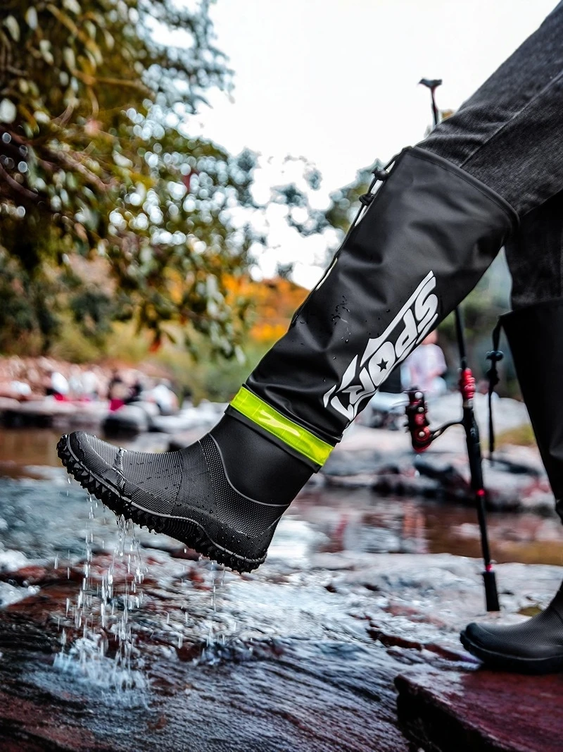 

Men's Winter High-Tube Anti-Slip Waterproof Fishing Rain Boots Outdoor Work Shoes Seafood Gathering Long Tube Rubber Shoes