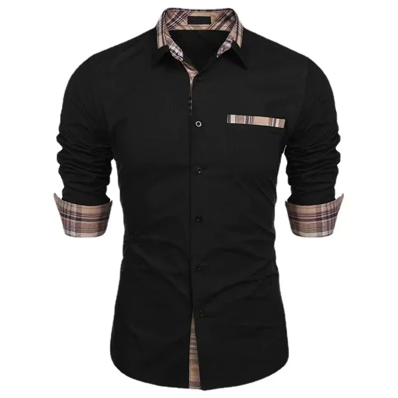 Men's casual long-sleeved shirt business formal dress men's design simple fashion shirt large size XS-6XL fast delivery