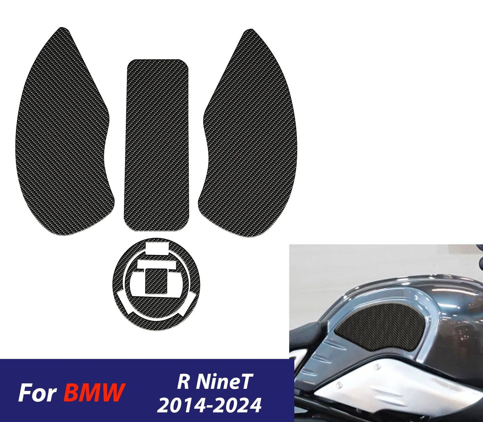 Motorcycle Anti Slip Fuel Tank Stickers Gas Cap Oil Protect Pad For BMW R NineT 2014-2024 2023 RNine T R 9T R9T Accessories