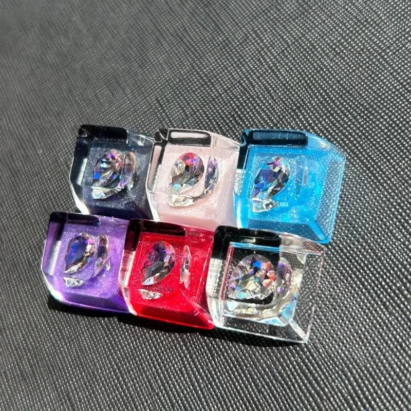 

African Star Theme Keycaps Layered Drip Resin Keycaps for Mechanical Keyboards Personalized Transparent Diamond Keycaps Gift