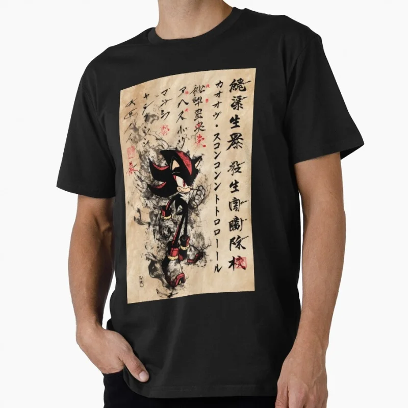 

Shadow the Hedgehog Sumi-e Gift t shirt for Anime lover 0505 Short Sleeve Cartoon Graphic Tee Y2K clothes All size Tops S-6XL