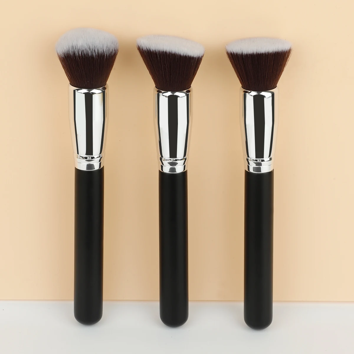 1/3PCS Make-up Kwasten Platte Kabuki Foundation Brush Voor Vloeibare Crème Poeder Contour Blending Grote Gezicht Reparatie Beauty Tools