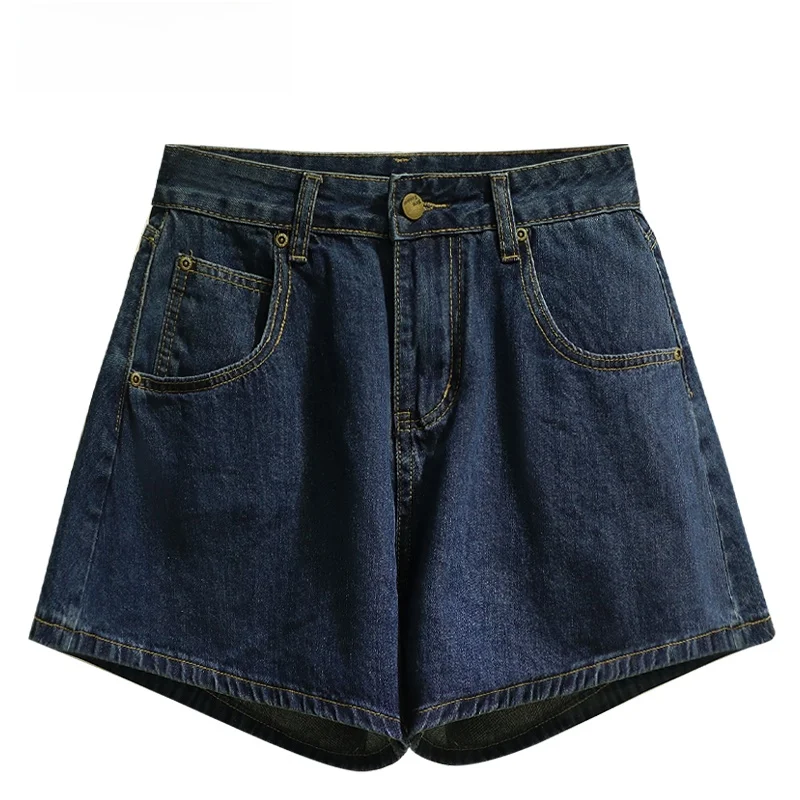 

Blue Denim High Waist Wide Leg Pants Women's plus Size Summer Casual Shorts Caravan Club Stylish plus Size Fashion