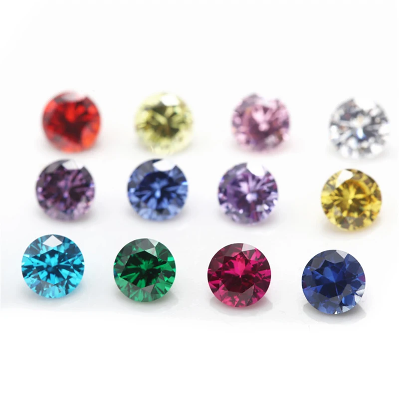 1 pz Per colori totale 12 pz dimensioni 4mm ~ 10mm taglio rotondo sciolto Cubic Zirconia pietra sintetica Corundum5 # Spinel113 #