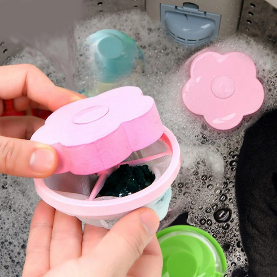 Floating Washing Machine Lint Filter Bag, Reusable Hair Fur Catcher Bag for Lint & Fuzz Removal, Laundry Cleaning Accessory