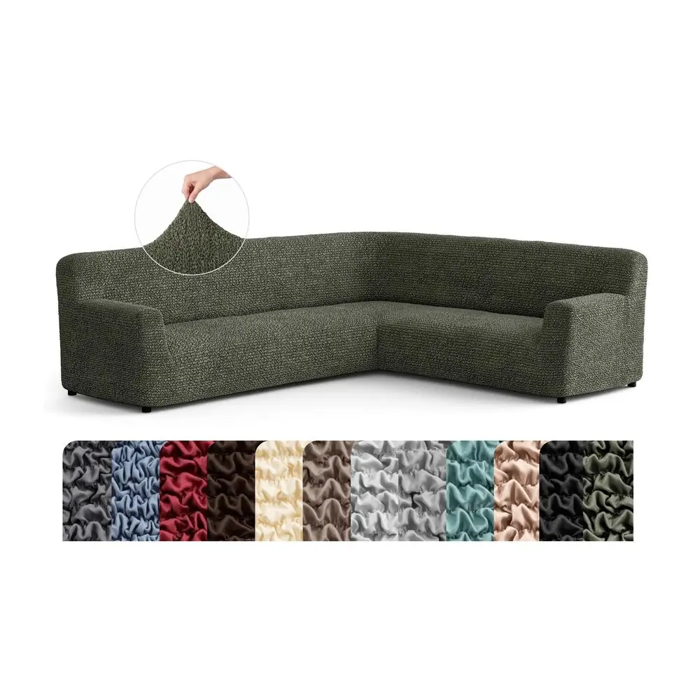

BY GA.I.CO. Stretch Corner Sectional Couch Covers Corner Sofa Cover Elastic L Shape Sofa Slipcover Sectional Slipovers Washable