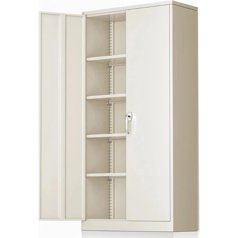 Metal Storage Cabinet with Doors and Adjustable Shelves,72
