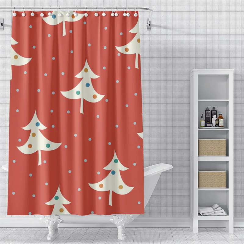 Home decoration shower curtains for bathroom waterproof curtain fabric Modern Nordic style Living Room Merry Christmas winter