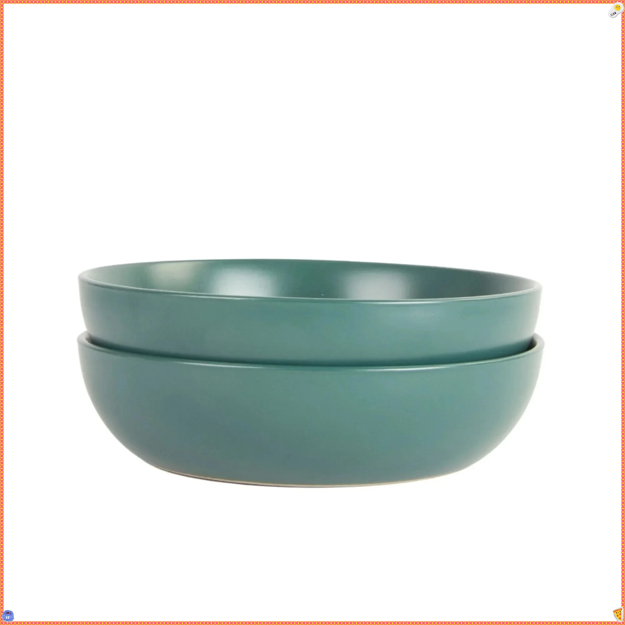 

9-дюймовые сервировочные чаши на 48 унций, набор из двух изумрудно-зеленых, безопасных для микроволновой печи и посудомоечной машины.