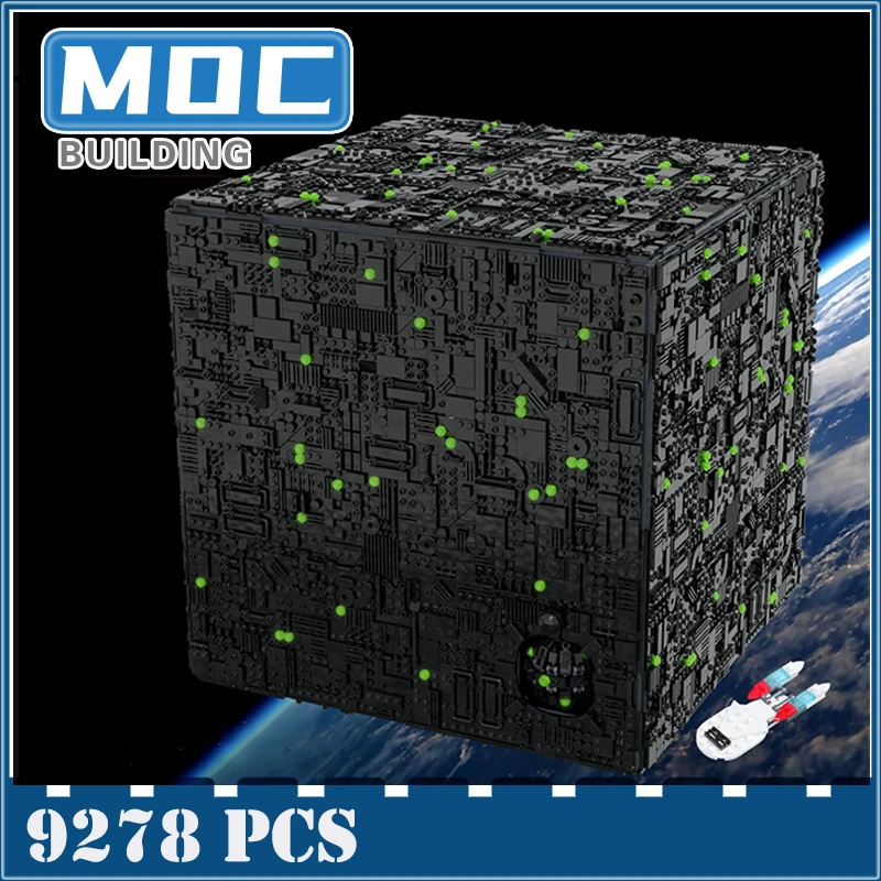 Moc Famous Movie Brickheadz Borg Cube Spaceship Deep Space Building Blocks Technical  Star Bricks Model Collection Toys Gifts