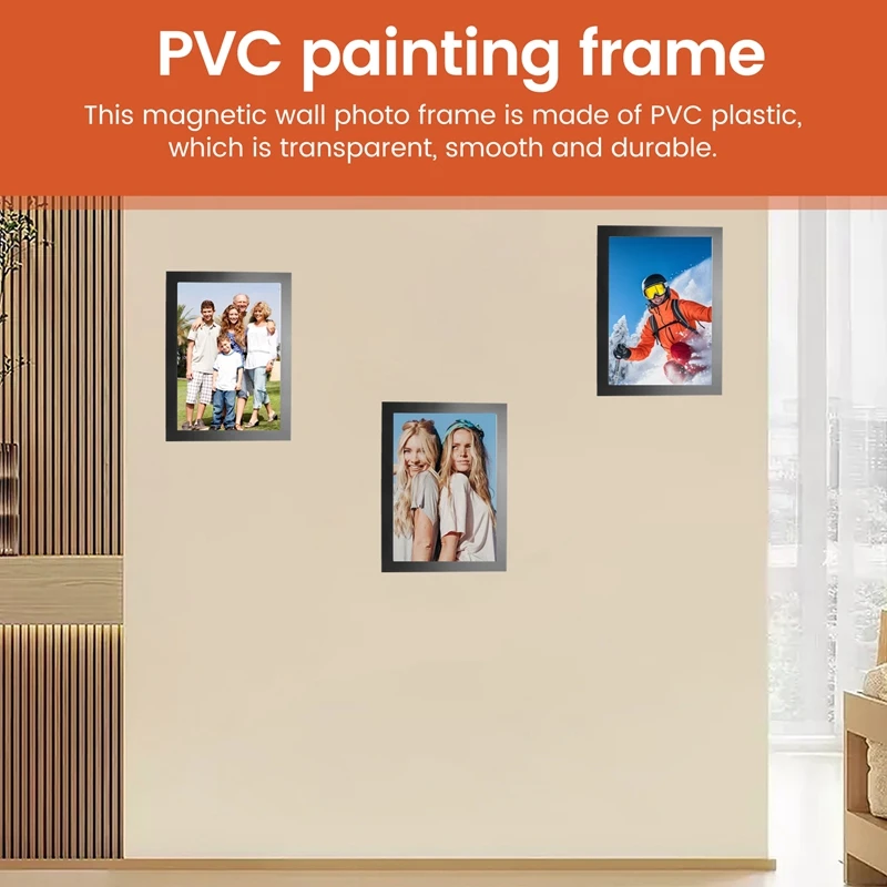 10PCS A5 Magnetic Diamond Art Frames, Self Adhesive Magnetic Picture Frame Frames Display Frame Black view 5