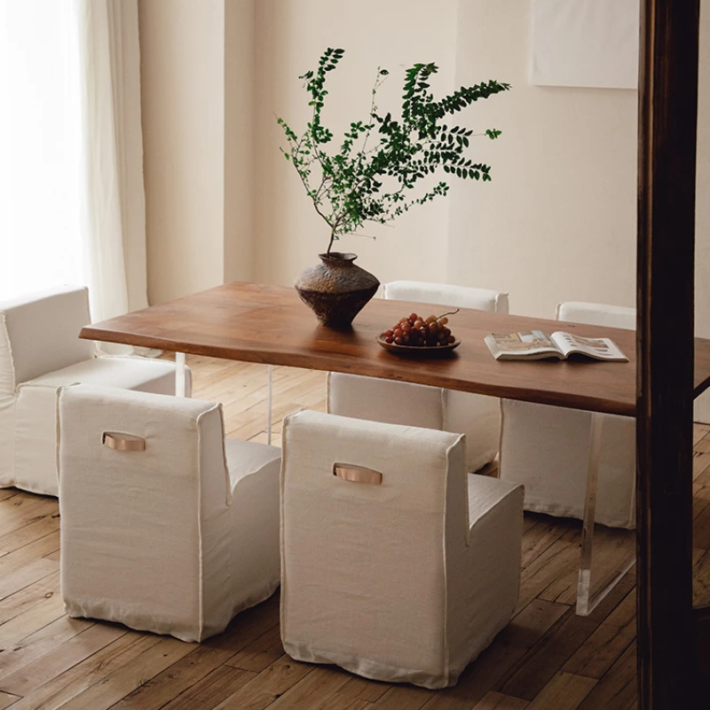 Special price large board table, packaged with imported acacia wood solid wood acrylic dining table, tea table, designer book