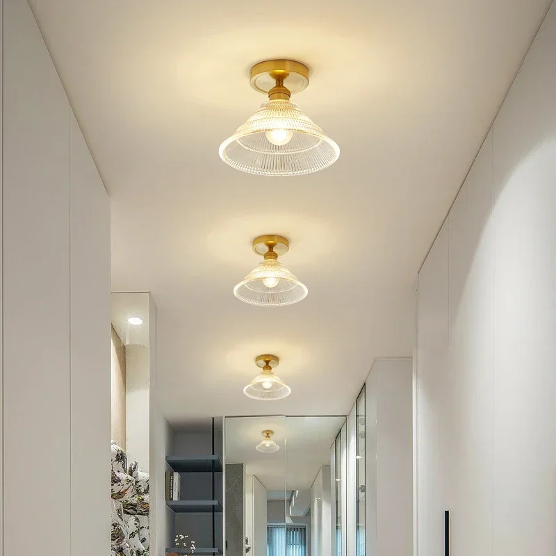 Led-deckenleuchten für zimmer Kristall Lampenschirm Gold Wohnzimmer Schlafzimmer Moderne Alle Kupfer und glas lampen hause dekoration E27