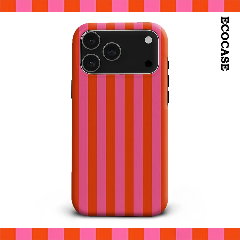 Rosa rote Streifen IPhone 17 Must-Haves Handyhülle für IPhone 17 16 15 14 13 12 11 Pro Max Plus Doppelschichtige Rückseite