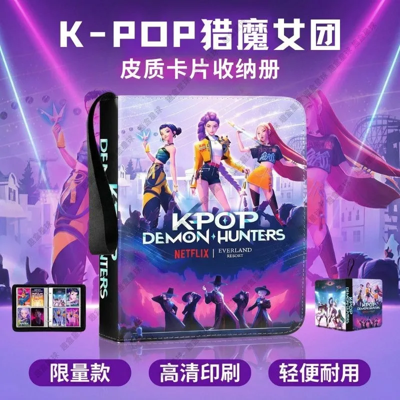 400 Stück Kayou KPop Demon Hunters Kartenalbum Sammelmappe mit Reißverschluss Doppeltaschen-Kartenbinder