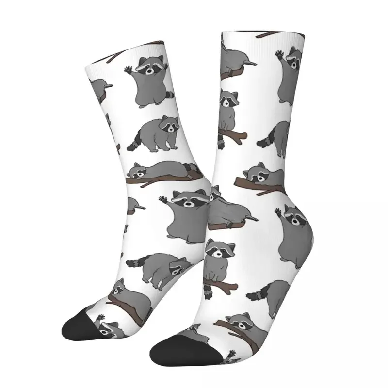 

Y2K Raccoons Funny Men'S Socks Vintage Raccoon Cute Animal Harajuku Crazy Crew Sock Gift Pattern Printed