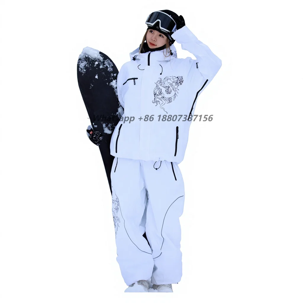 Unisex Winter Outdoor Windproof Waterproof Ski Suit Snowboard Snow Ski Jacket Pants 100% Polyester Warmth Durable New Model