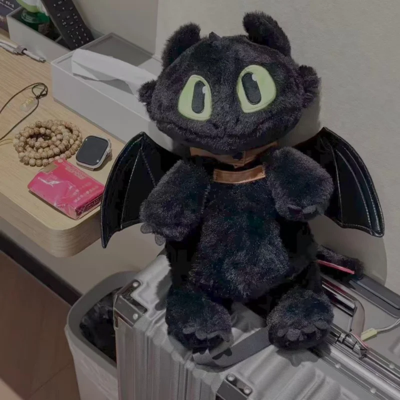 Come addestrare il tuo drago peluche senza denti borsa Kawaii bambola nera bel giocattolo cuscino morbido regalo per bambini amici