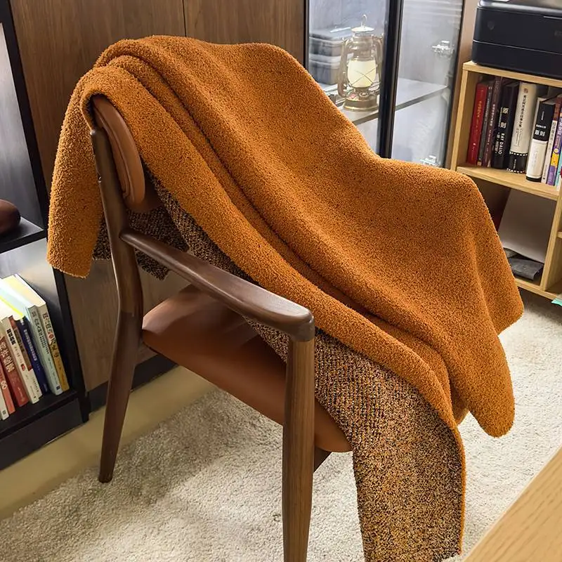 2024 New Designer Sunflower Class A Autumn and Winter Half-edge Fleece Knitted Blanket Sofa Office Nap Blanket