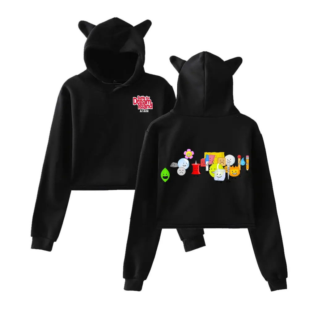 Jacknjellify Merch Vintage 90s ملابس الشارع الشهير شعار هوديي هوديس بلوزات للفتيات القط الأذن المحاصيل موضة الرياضة البلوز