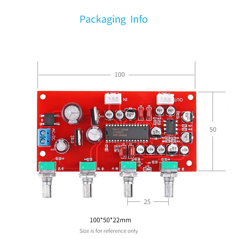 UPC1982CT Audio Preamplifer UPC1982 Tone Control Board NE5532 OP-AMP With Bass Treble Balance Sound Control