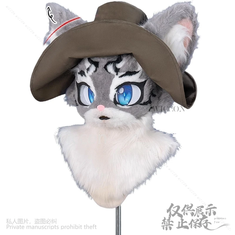 أنيمي الحيوان فروي Furrsuit تأثيري حلي لطيف 2-ألوان القراصنة فايكنغ نمط قبعة ريشة موحدة Kawaii الحلو دعوى مخصصة