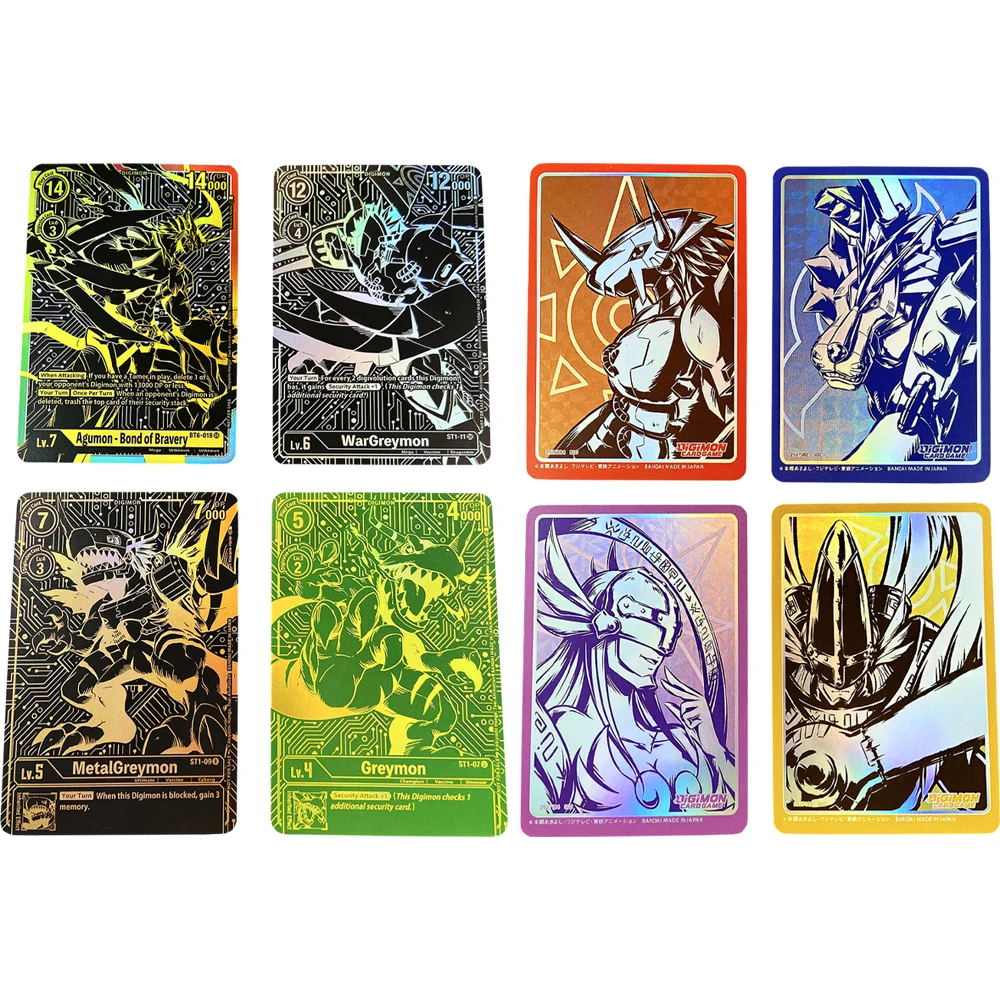 

4Pcs/set Digimon Flash Cards DTCG 2021 Final Championships prize card War Greymon Kawaii Anime Game Collection Cards Gift Toys