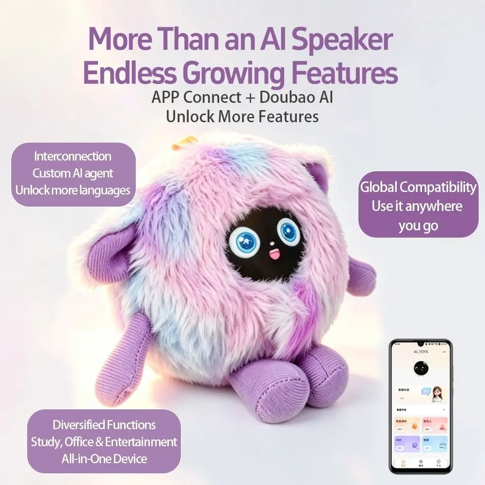 Interactive AI Companion Plush Soft Comfortable Plush Fabric Educational Learning Multi-Functional Educational