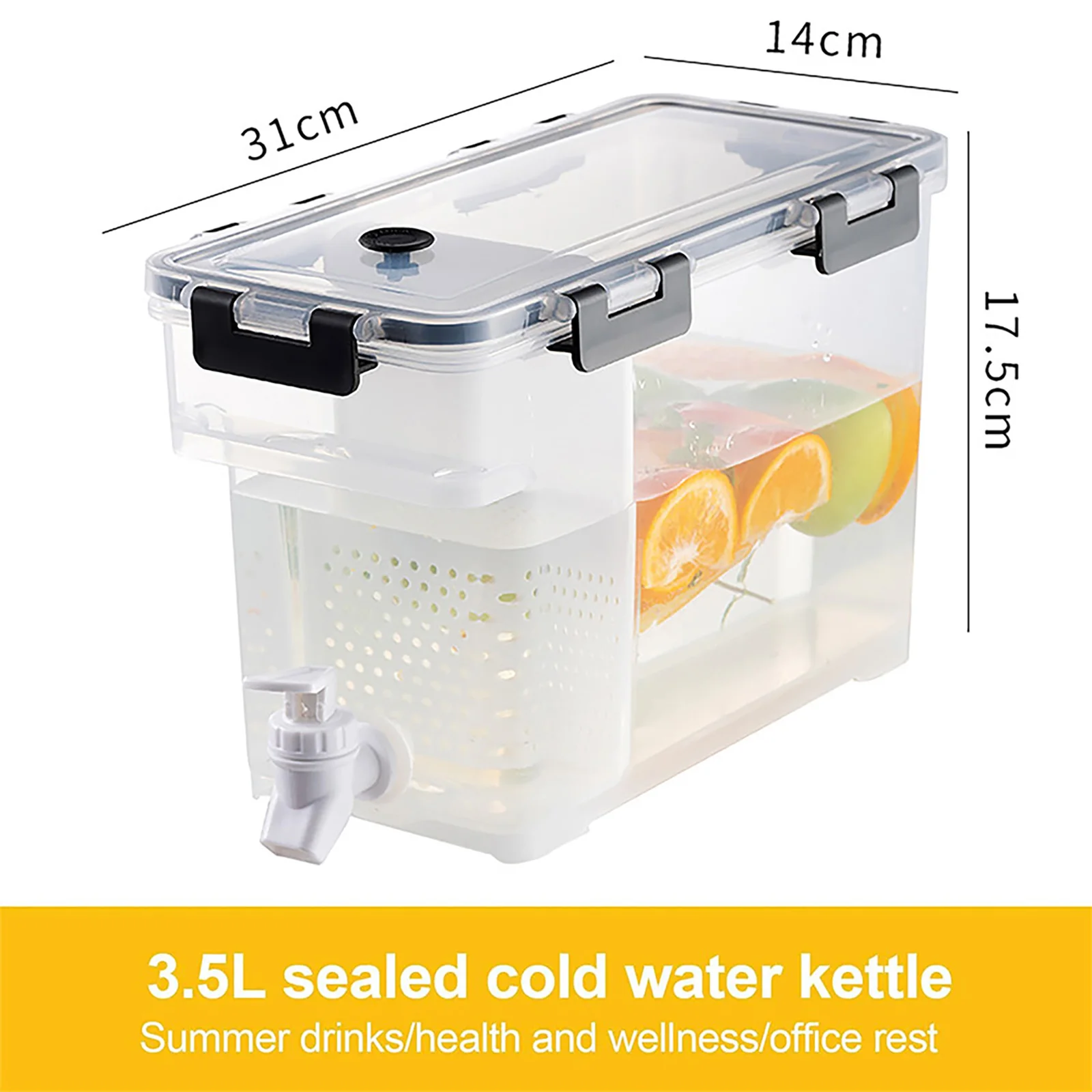 3.5L كبير إبريق الماء البارد سعة غلاية باردة مع صنبور موزع المشروبات الثلاجة وعصير الماء حاوية عصير الليمون ل Pa #5