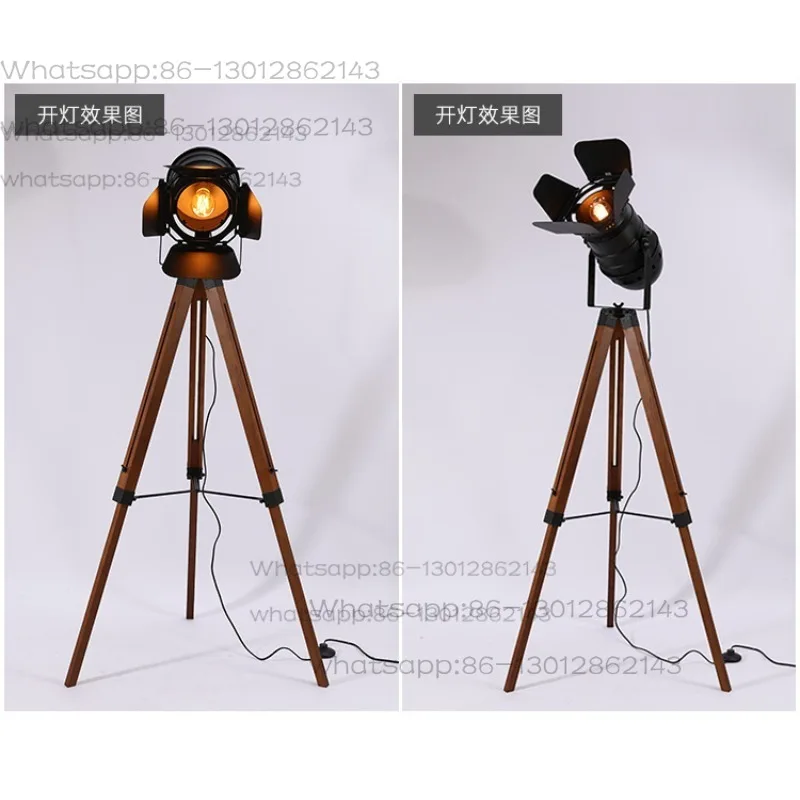 

Retro Industrial Wind Solid Wood Led Remote Control Creative Lamps, Living Room Advanced Floor Lamp