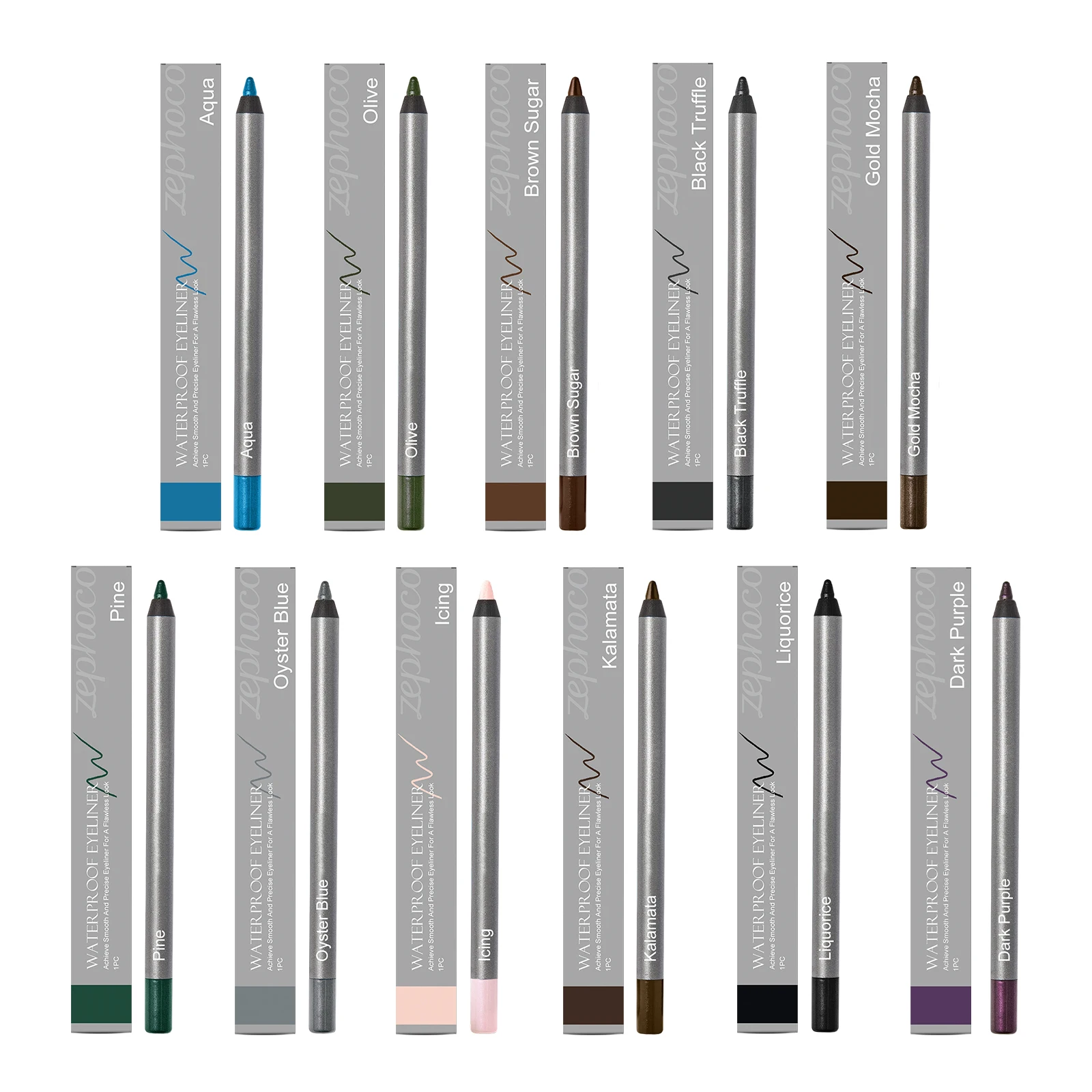 Zephoco Wasserfester Eyeliner-Stift, glatt, wischfest, wasserabweisend, Kosmetik-Gel-Eyeliner-Make-up für Augenvergrößerung, 1 Stück