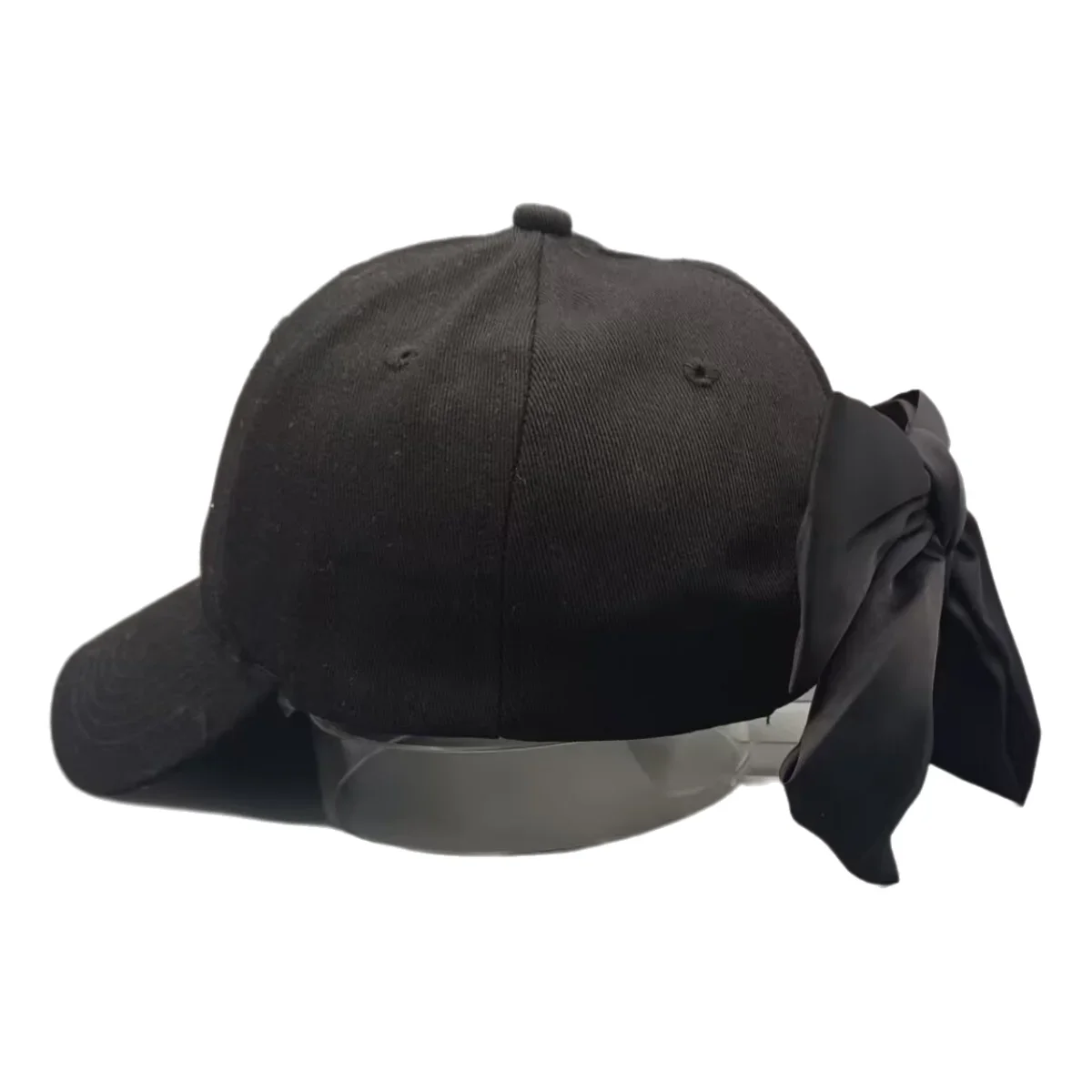 

1 pc Outdoor Riding Travel Duck Tongue Cap Dad Hat Black Big Bow Baseball Cap Fashion Casual Adjustable Solid Colour Sun Hat