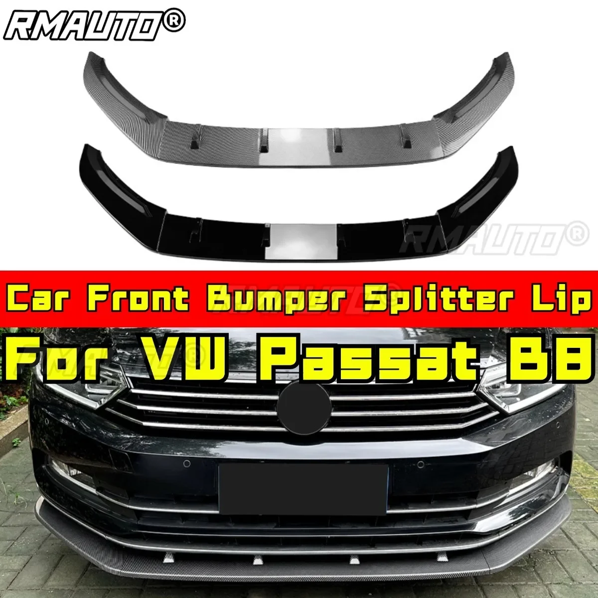 

Для VW Passat B8 Body Kit, диффузор переднего бампера, спойлер, разделитель для губ, защита бампера, фартук, модификация, часть