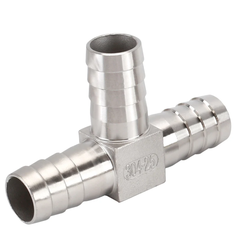 8 مللي متر 10 مللي متر 12 مللي متر 13 مللي متر 15 مللي متر 16 مللي متر 20 مللي متر 25 مللي متر 32 مللي متر 304 الفولاذ المقاوم للصدأ ثلاث طريقة وصلة أنابيب موصل T نوع خرطوم الذيل اذع موصلات #6