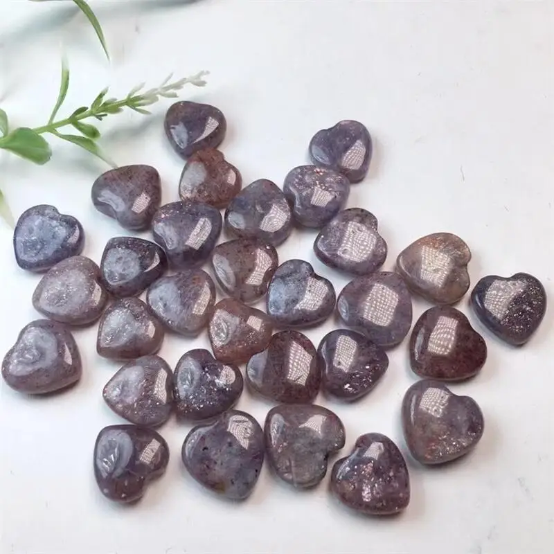 5PCS Natural Iolite Heart Carving Jewelry Healing Stone For Men Women Decoration Jewelry Gift 12-13MM